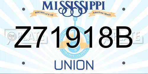 Z71918B Mississippi License Plate