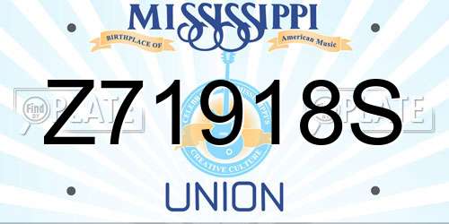 Z71918S Mississippi License Plate