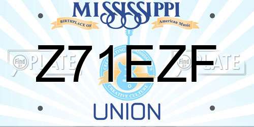 Z71EZF Mississippi License Plate