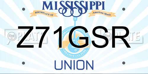 Z71GSR Mississippi License Plate