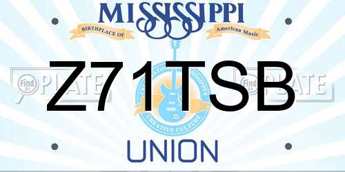 Z71TSB Mississippi License Plate