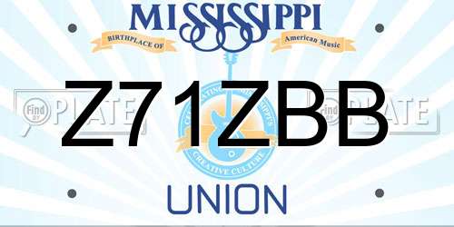 Z71ZBB Mississippi License Plate