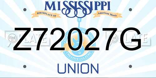 Z72027G Mississippi License Plate