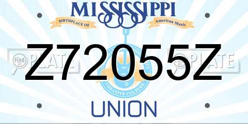 Z72055Z Mississippi License Plate