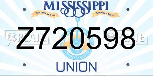 Z720598 Mississippi License Plate