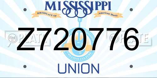 Z720776 Mississippi License Plate