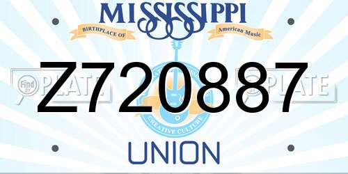 Z720887 Mississippi License Plate