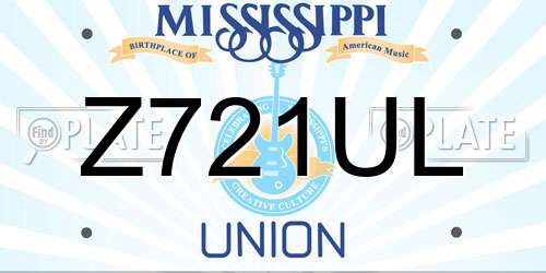 Z721UL Mississippi License Plate