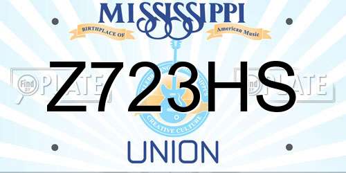 Z723HS Mississippi License Plate