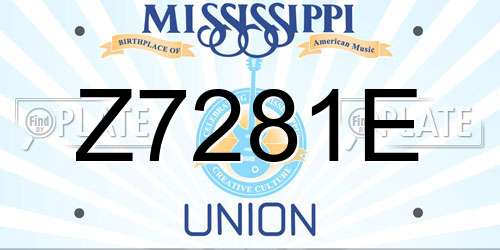 Z7281E Mississippi License Plate