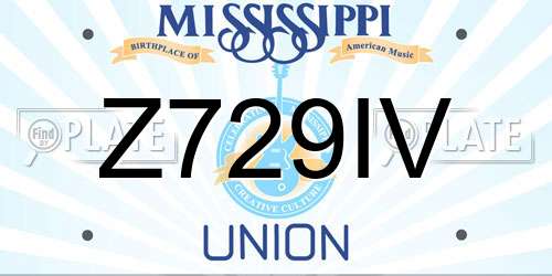 Z729IV Mississippi License Plate