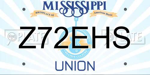Z72EHS Mississippi License Plate