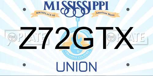Z72GTX Mississippi License Plate
