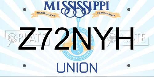 Z72NYH Mississippi License Plate