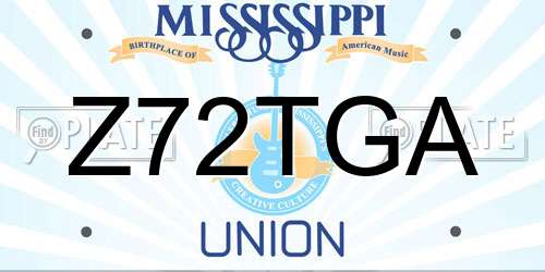 Z72TGA Mississippi License Plate