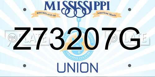 Z73207G Mississippi License Plate