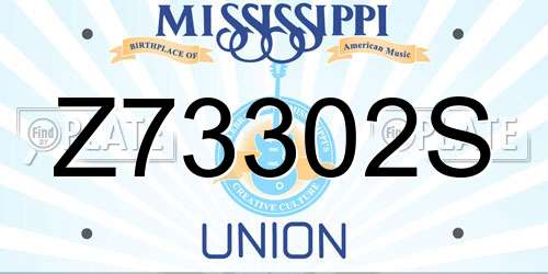 Z73302S Mississippi License Plate