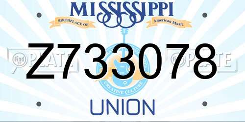 Z733078 Mississippi License Plate