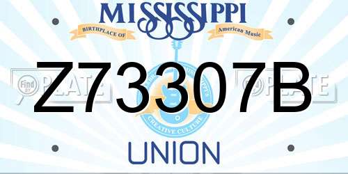 Z73307B Mississippi License Plate