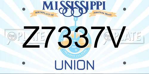 Z7337V Mississippi License Plate