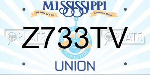 Z733TV Mississippi License Plate