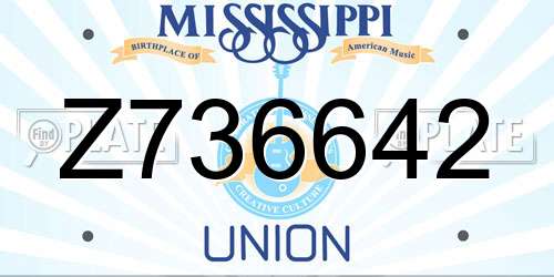 Z736642 Mississippi License Plate