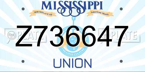 Z736647 Mississippi License Plate