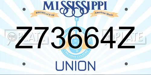Z73664Z Mississippi License Plate