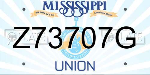 Z73707G Mississippi License Plate