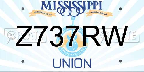 Z737RW Mississippi License Plate