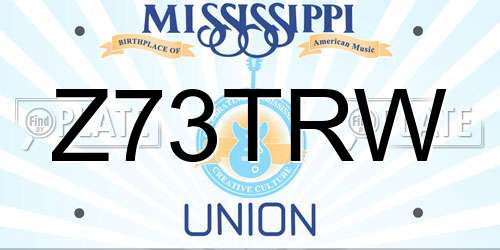 Z73TRW Mississippi License Plate