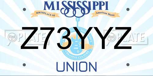 Z73YYZ Mississippi License Plate