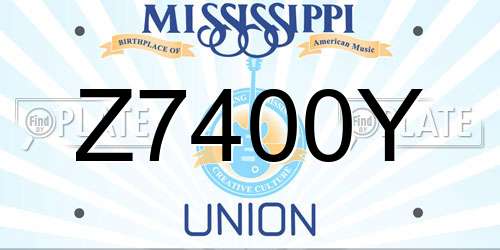 Z7400Y Mississippi License Plate