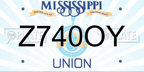 Z740OY Mississippi License Plate