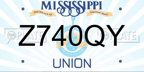 Z740QY Mississippi License Plate