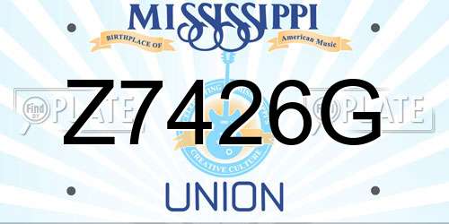 Z7426G Mississippi License Plate