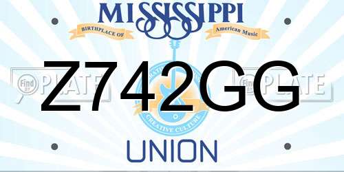 Z742GG Mississippi License Plate