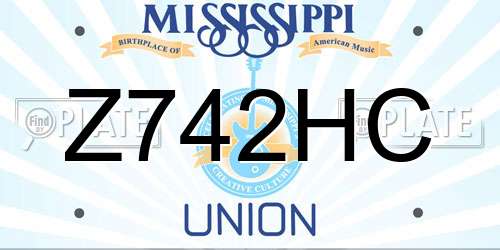 Z742HC Mississippi License Plate