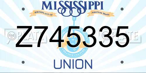 Z745335 Mississippi License Plate