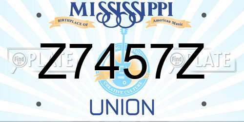 Z7457Z Mississippi License Plate