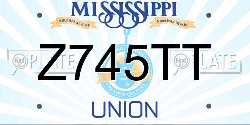 Z745TT Mississippi License Plate