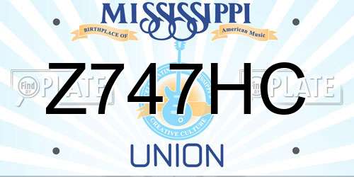Z747HC Mississippi License Plate