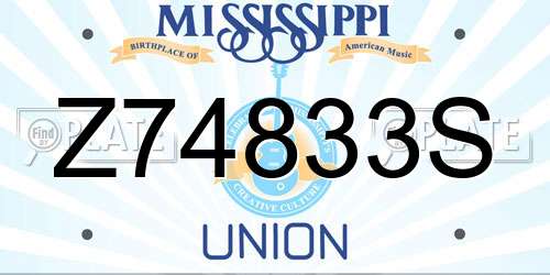 Z74833S Mississippi License Plate