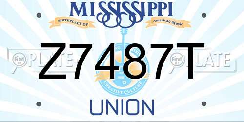 Z7487T Mississippi License Plate
