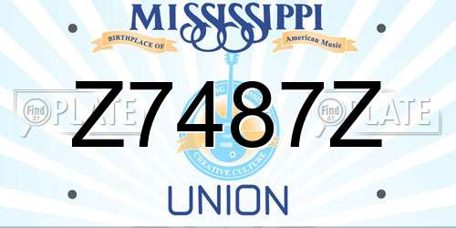 Z7487Z Mississippi License Plate