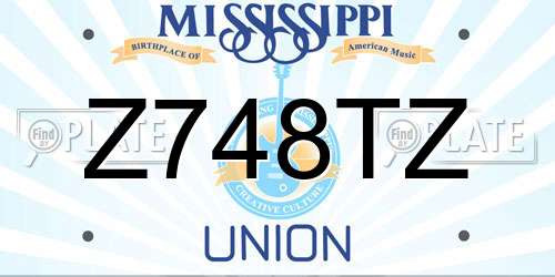 Z748TZ Mississippi License Plate