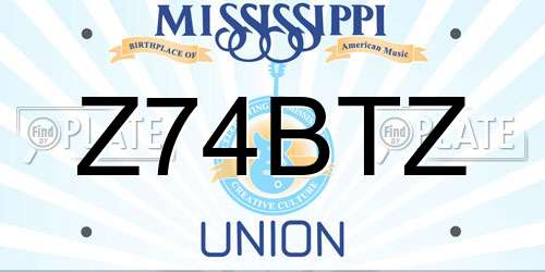 Z74BTZ Mississippi License Plate