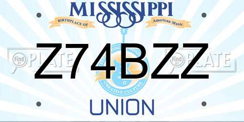 Z74BZZ Mississippi License Plate