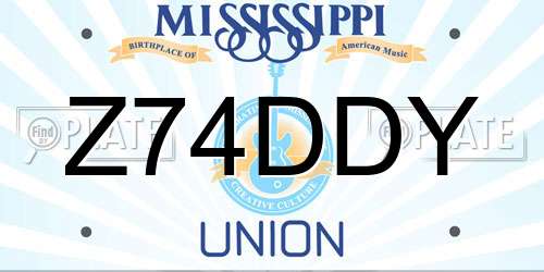Z74DDY Mississippi License Plate