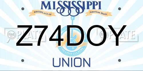 Z74DOY Mississippi License Plate